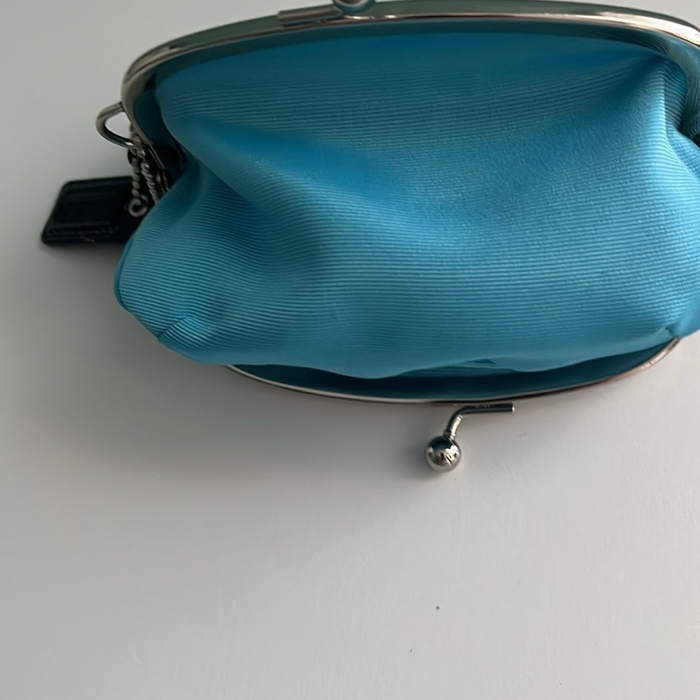 🌸Vintage Coach Navy Optic C Rainbow Vintage Coin Bag - Picture 6 of 6